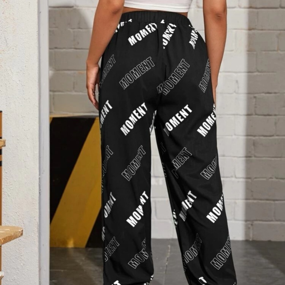 Parachute pants dance Printed graphic 90s with elastic waist (MOMENT) - Picture 4 of 5